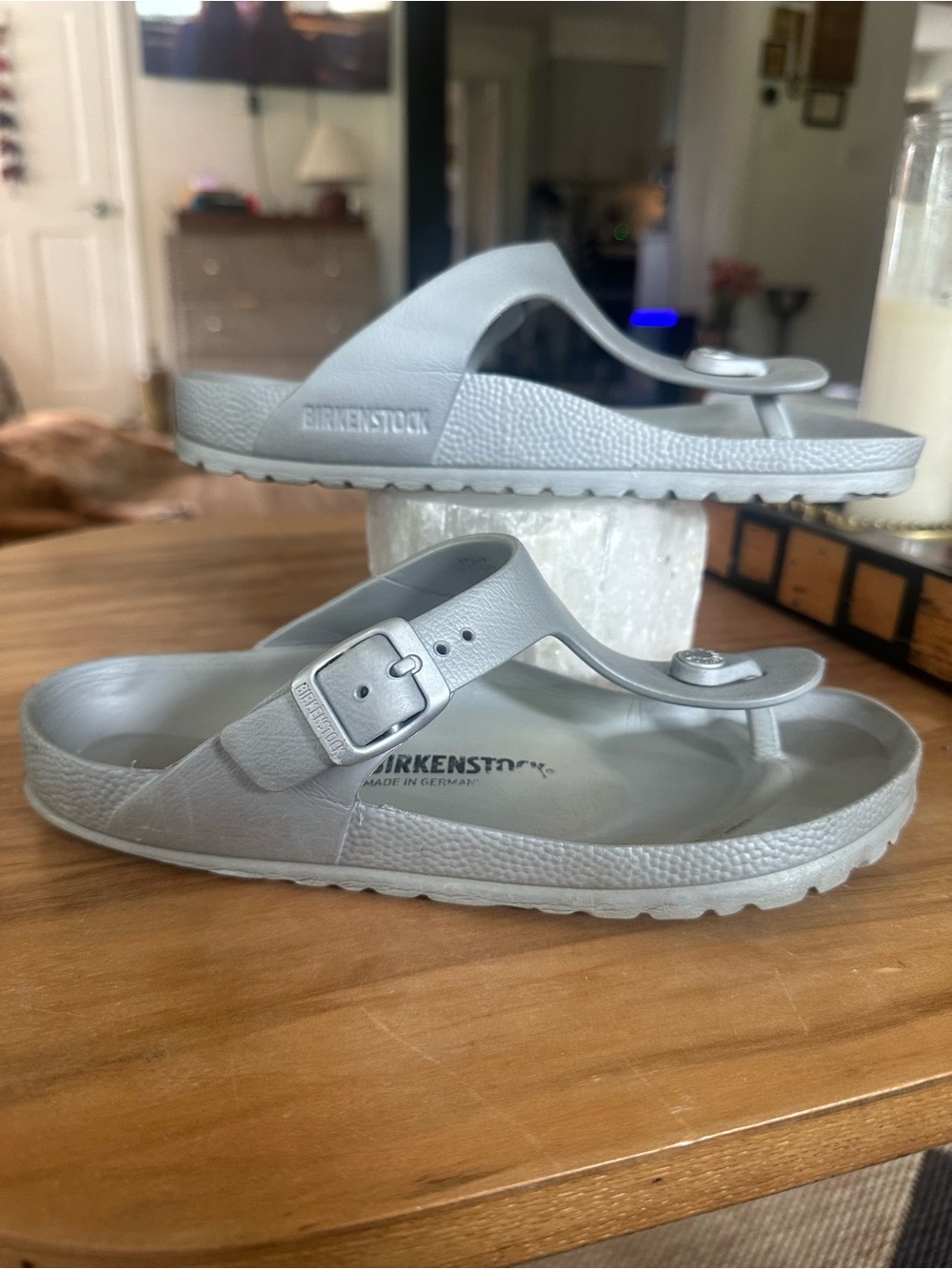 Birkenstock silver grey sandal Size 36/ US 5 used